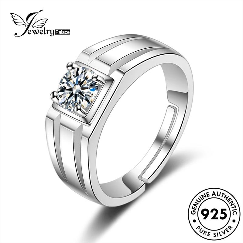 Jewelrypalace Cakar925 Lucu Empat Pria Moissanite Asli Berlian Cincin Perak R371