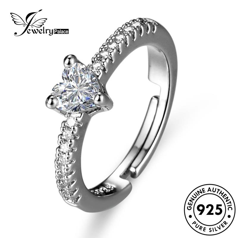 Jewelrypalace Cincin Bentuk Asli Moissanite925 Berlian Wanita Lucu Perak R156