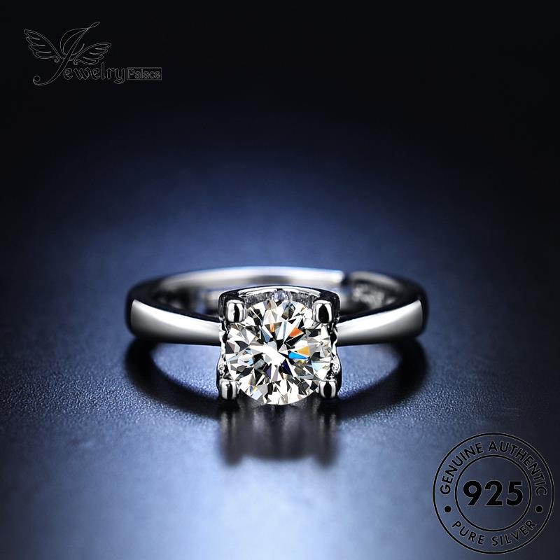 Jewelrypalace Asli Perak Wanita Empat925 Moissanite Berlian Cincin Cakar Klasik R399