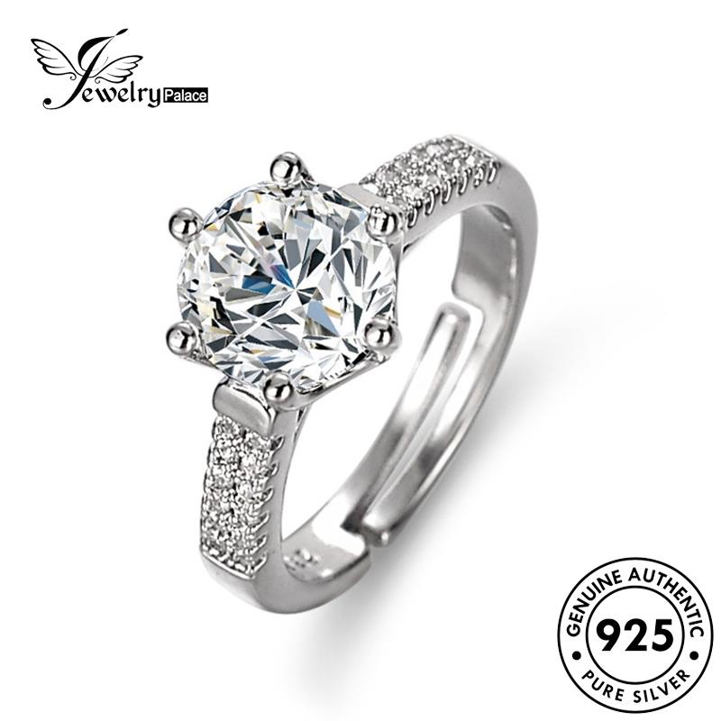 Jewelrypalace Perak Cincin Kepribadian Asli Full Wanita Moissanite Berlian925Bintang R419