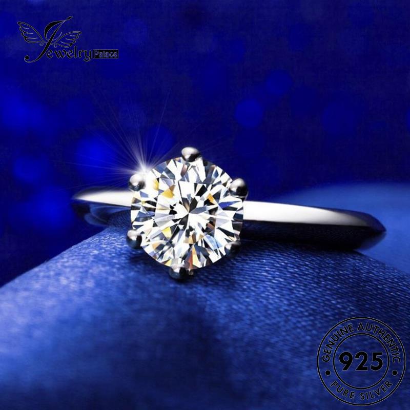 Jewelrypalace Cincin925 Cakar Moissanite Asli Klasik Berlian Wanita Enam Perak R422