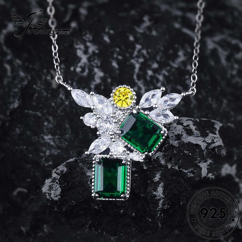 Jewelrypalace Asli Perak Emerald Mewah925 Kalung Wanita N1599