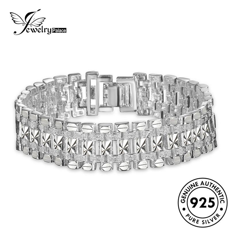 Jewelrypalace Gelang Punk Wanita925 Lebar Perak Versi Asli B658