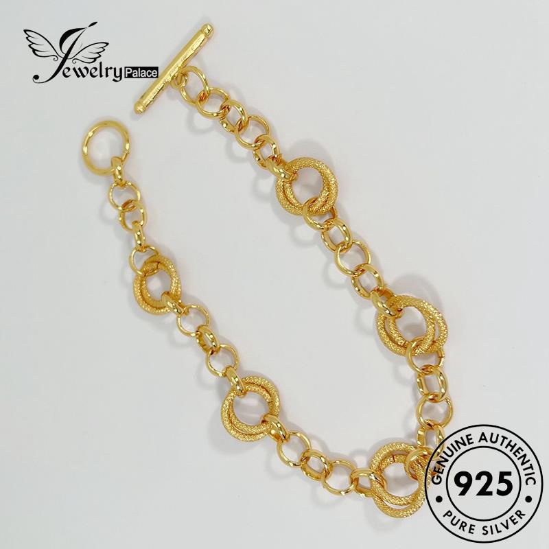 Jewelrypalace925 Wanita Perak Emas Asli Fashion Gelang Cincin B660