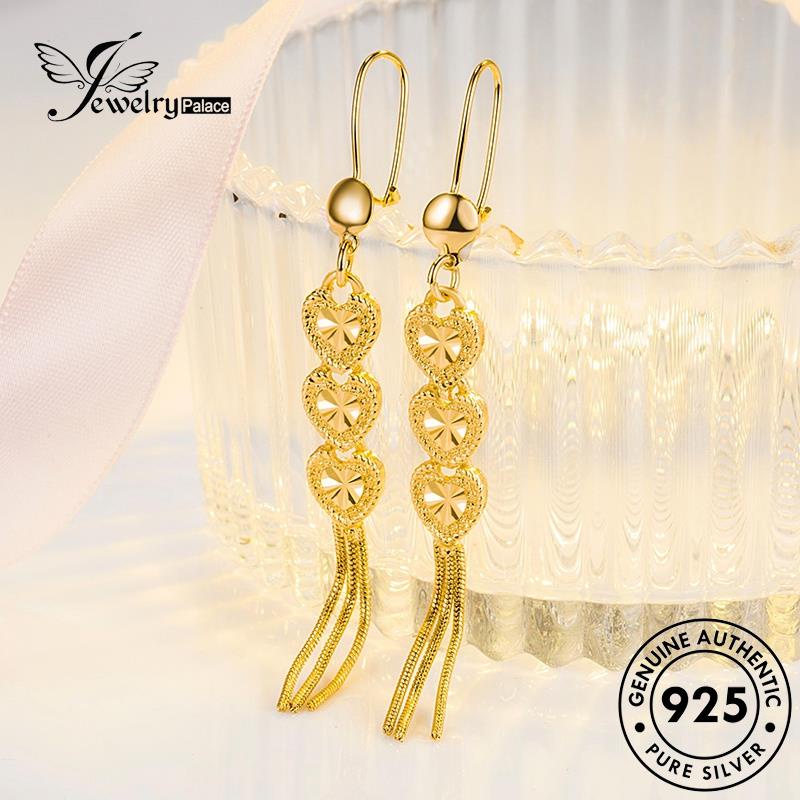 Jewelrypalace Anting Perak Wanita Peach Hoop Emas Asli925 E747