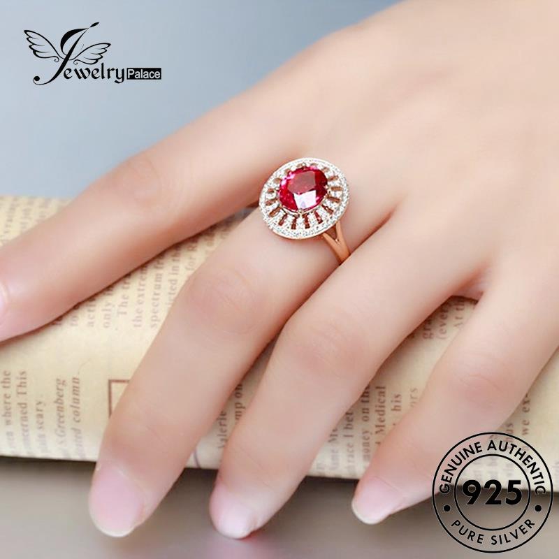 Jewelrypalace Cincin Bulat Asli Ruby925 Perak Gold Wanita R1796