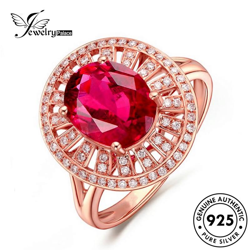 Jewelrypalace Cincin Bulat Asli Ruby925 Perak Gold Wanita R1796