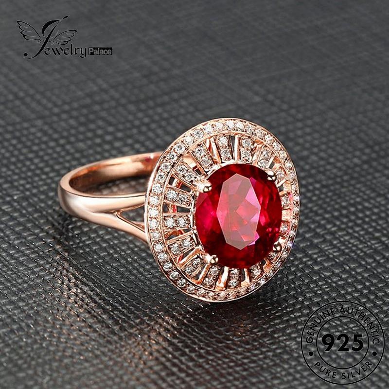 Jewelrypalace Cincin Bulat Asli Ruby925 Perak Gold Wanita R1796