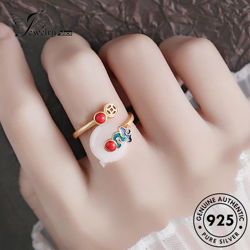 Jewelrypalace Giok925Pengadilan Emas Asli Cincin Wanita Style Perak R1802