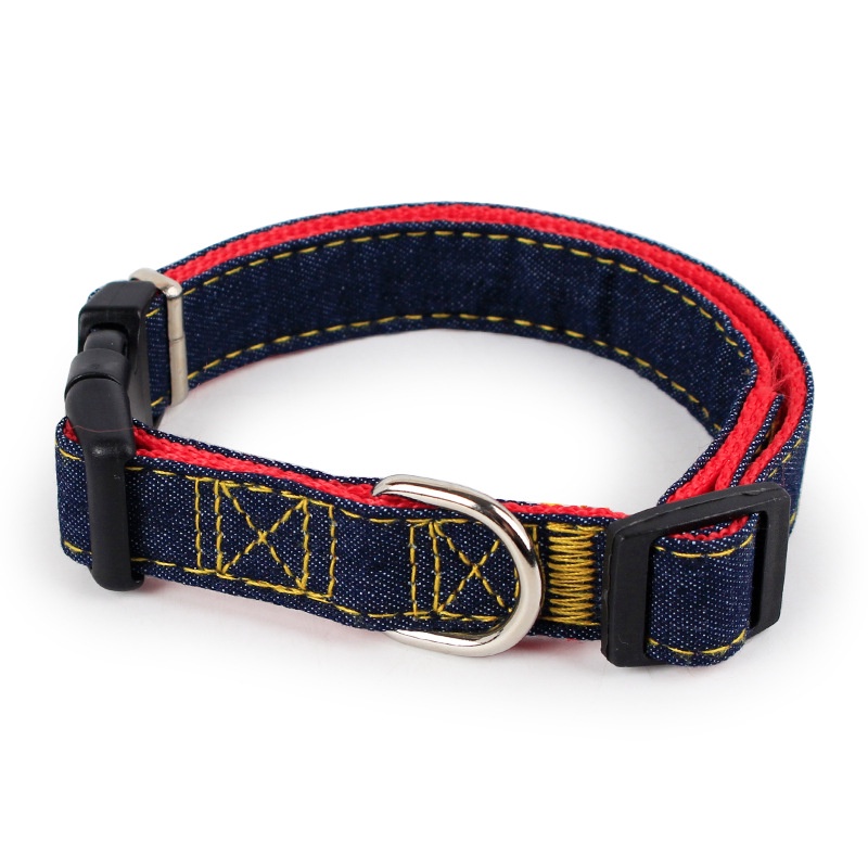 Denim Dog Harnesses Leash Nylon Collar Rope Adjustable Training Pet Lead Leashes Harness Untuk Anjing Kucing Hewan Peliharaan Set Perlengkapan