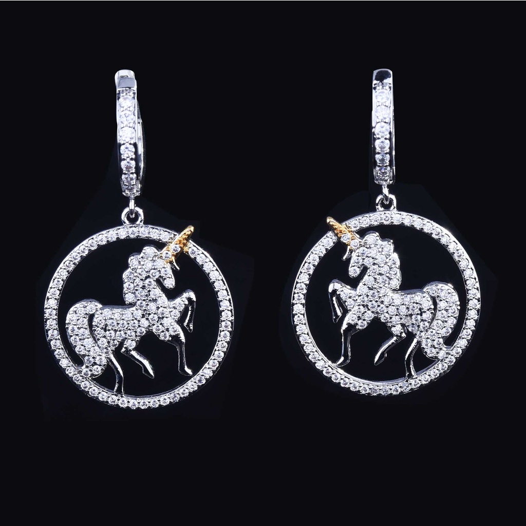 Goldkingdom Aksesoris Perhiasan Fashion Ready Stock Indah Unicorn Temperamen Anting Pribadi