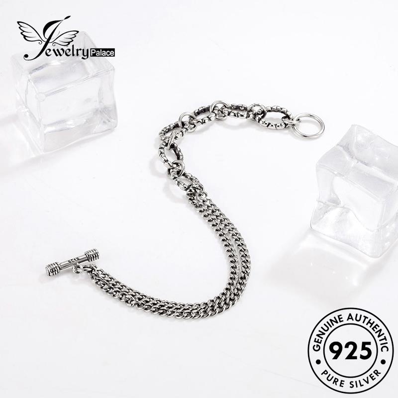 Tempat Perhiasan Wanita Double Cuba Gelang Perak Asli925 B1