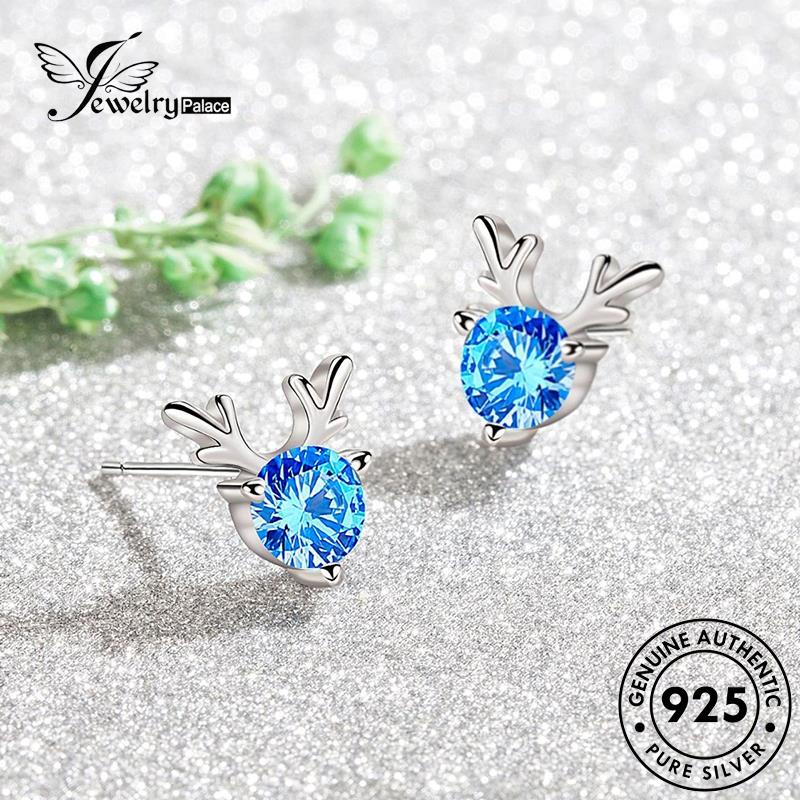 Jewelrypalace Sapphire Tanduk Asli Stud Wanita Perak925 Fresh Anting Kecil E5