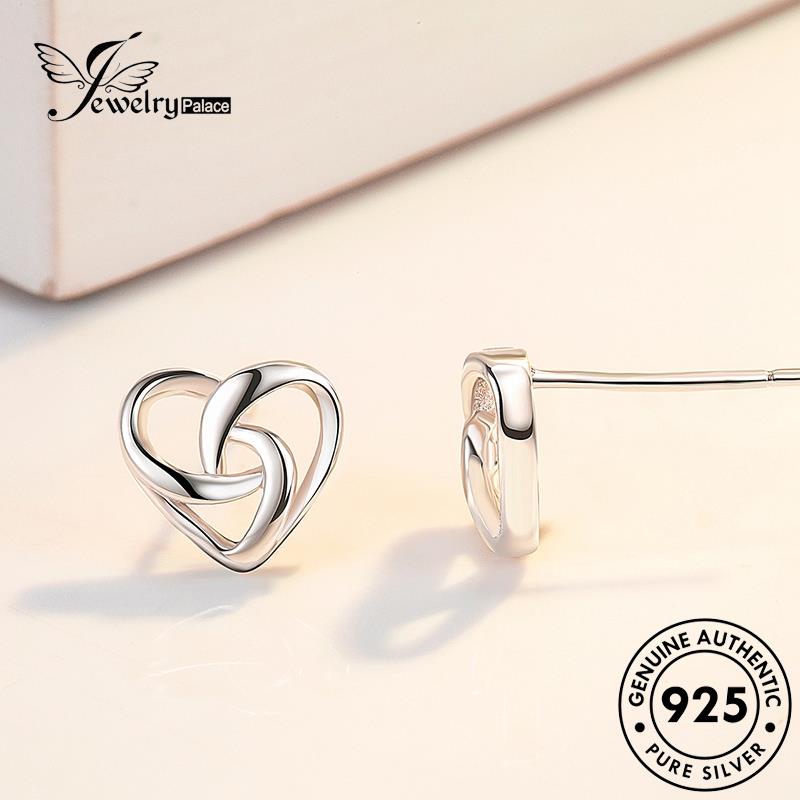 Jewelrypalace925 Anting Love Tusuk Wanita Perak Asli Simple E44