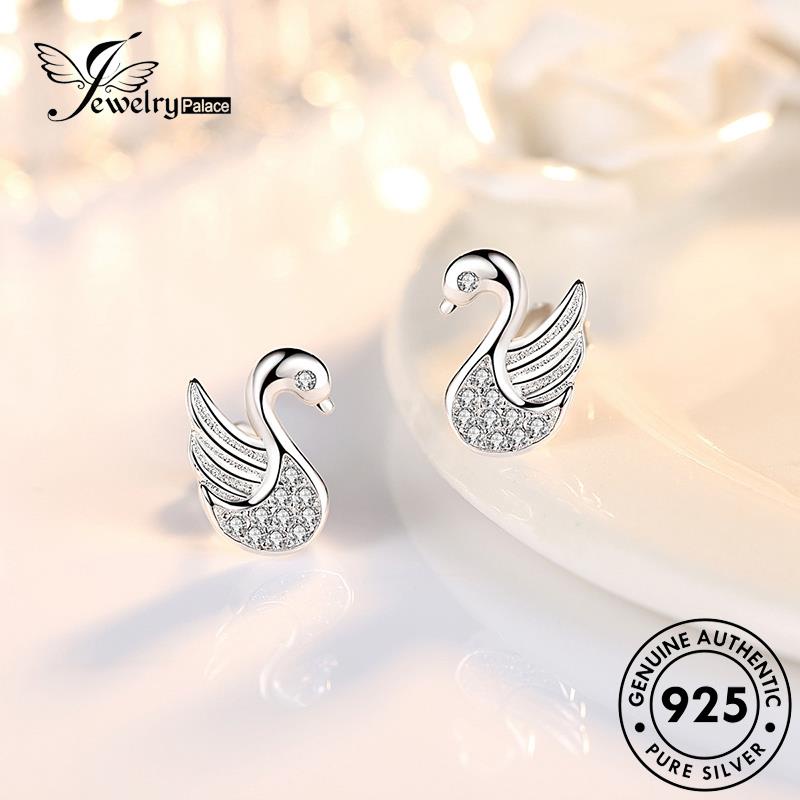 Jewelrypalace Wanita Temperamen Anting Berlian Moissanite Stud Swan925 Perak Asli E127