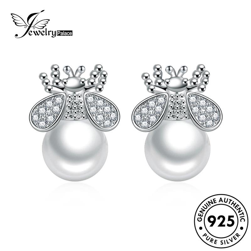 Jewelrypalace Anting Perak Asli Stud Wanita Kepribadian Mutiara925Emas Lebah E143