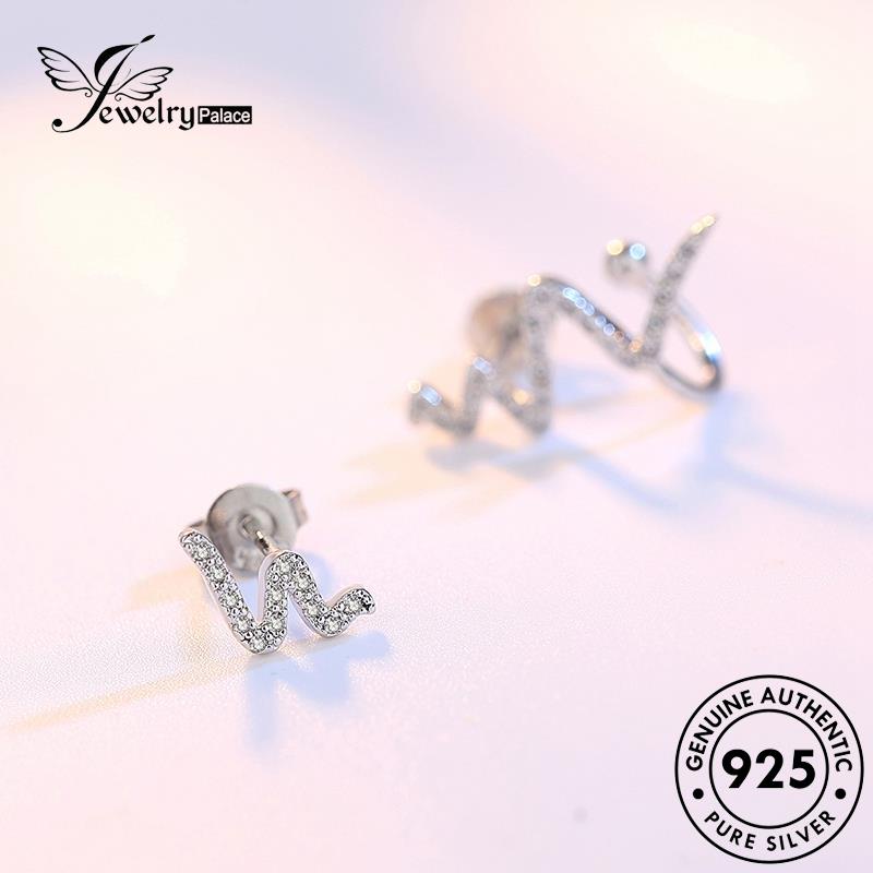 Jewelrypalace Kepribadian Asli Petir Wanita Perak Moissanite Berlian Anting Stud925 E152