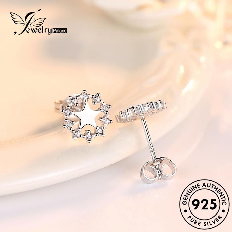 Jewelrypalace Berlian925 Anting Tusuk Fashion Moissanite Bintang Perak Asli Wanita E183