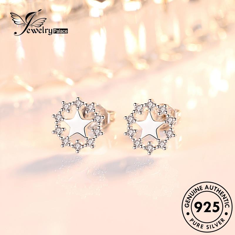 Jewelrypalace Berlian925 Anting Tusuk Fashion Moissanite Bintang Perak Asli Wanita E183