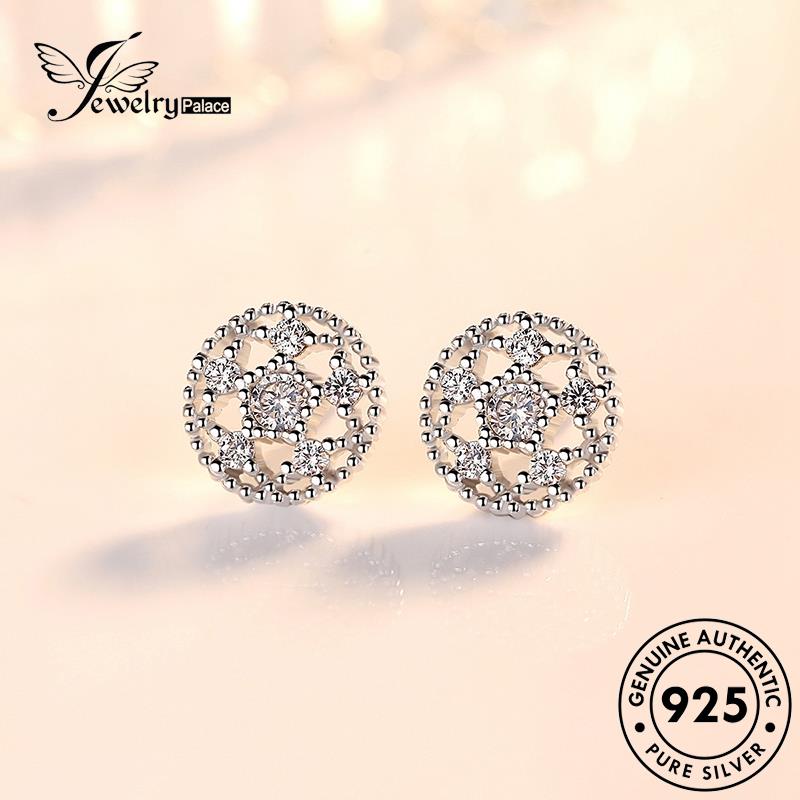 Tempat Perhiasan Wanita Berlian925 Lingkaran Asli Anting Tusuk Kreatif Perak Moissanite E218