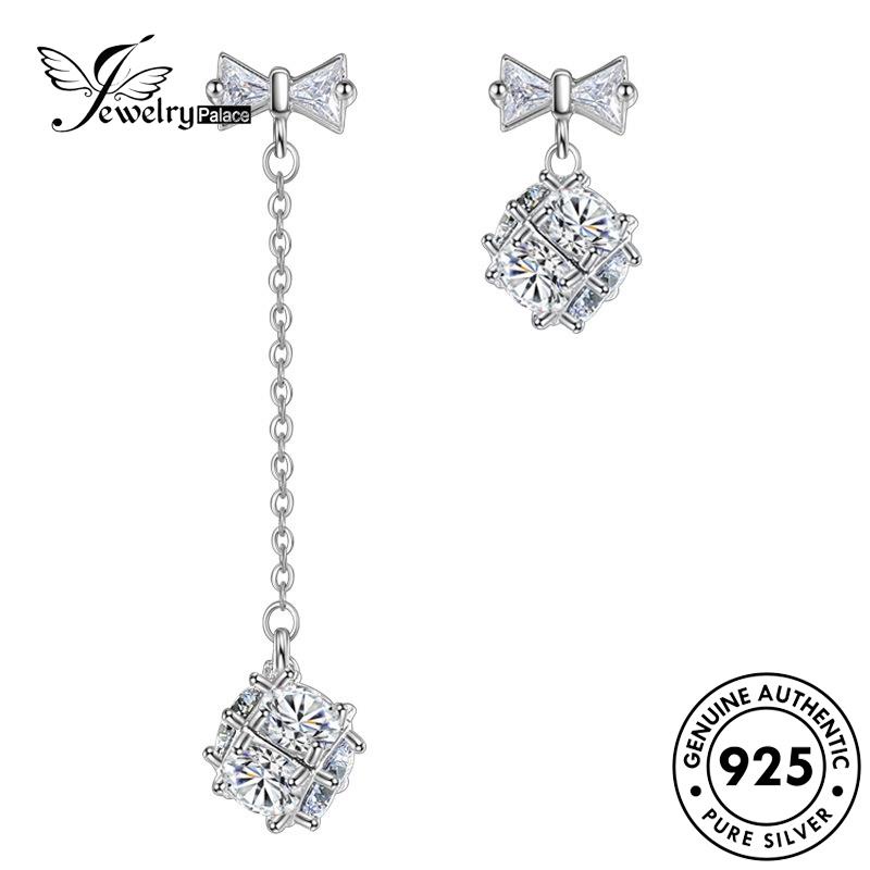 Jewelrypalace Asli Perak Wanita Moissanite Berlian Atmosfer Anting925 Kubus Rubik Stud E584