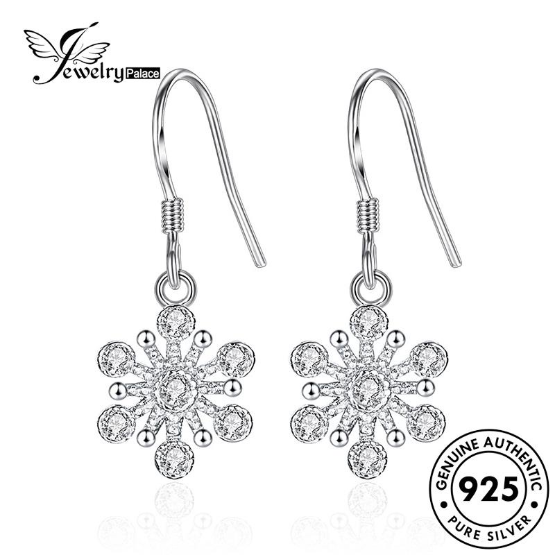 Jewelrypalace Hook Berlian925 Wanita Fashion Perak Asli Snowflake Moissanite Anting E550