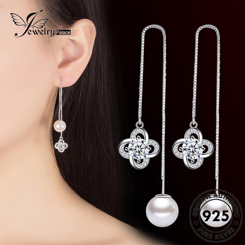 Jewelrypalace 925drop Bunga Mutiara Anting Perak Asli Abadi Wanita Bahasa E654