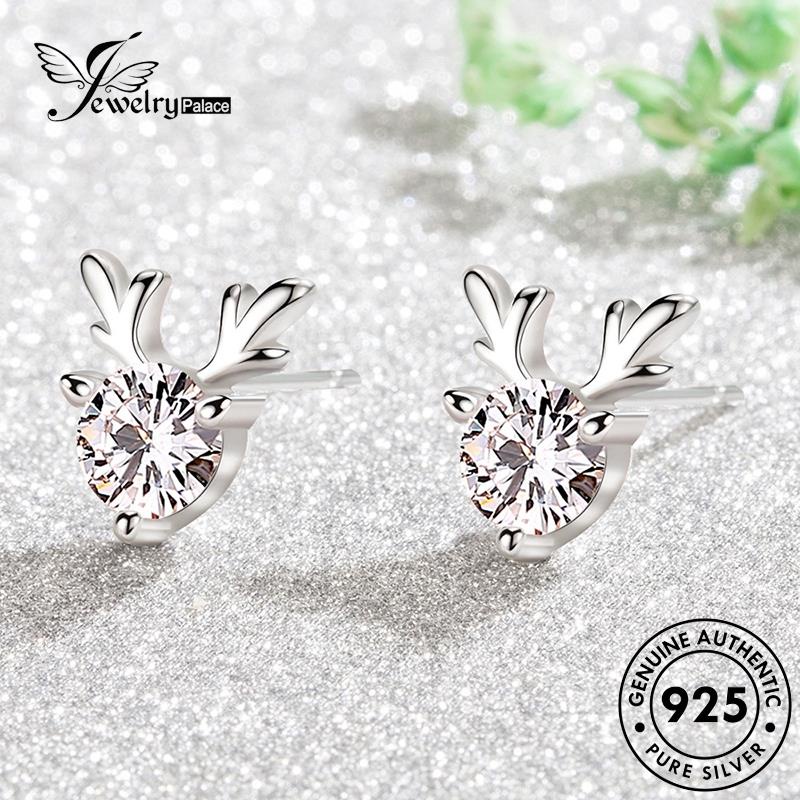 Jewelrypalace Tanduk Stud Wanita Sapphire Forest Asli925 Anting Perak E748