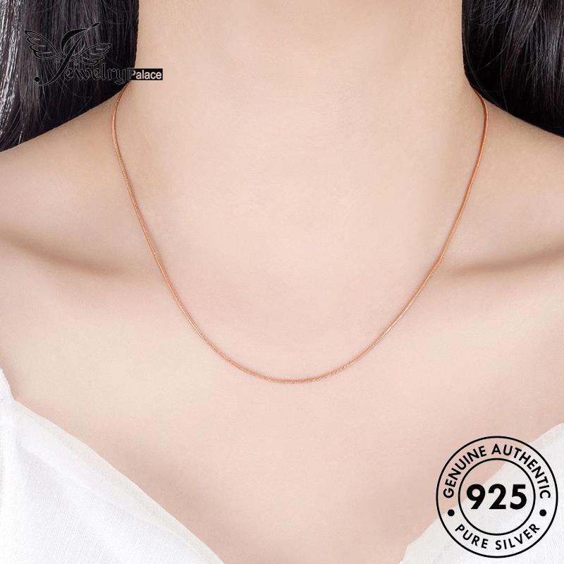 Jewelrypalace Kalung Perak Ular Asli Wanita Temperamen Tulang Emas925 N68