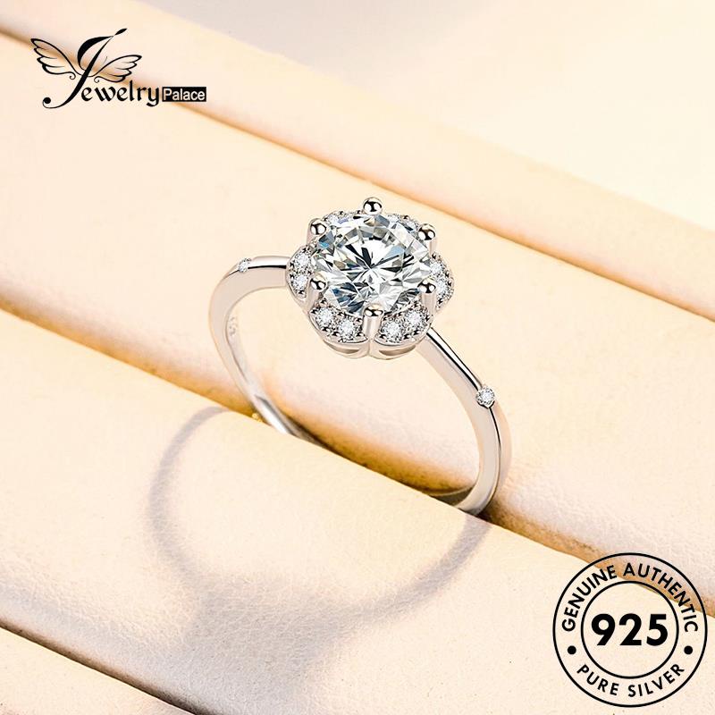 Jewelrypalace Bud Cincin Perak Moissanite925 Asli Fashion Berlian Wanita R137