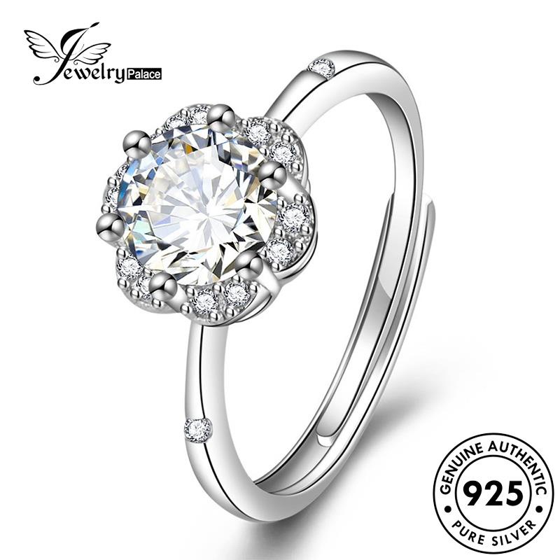 Jewelrypalace Bud Cincin Perak Moissanite925 Asli Fashion Berlian Wanita R137