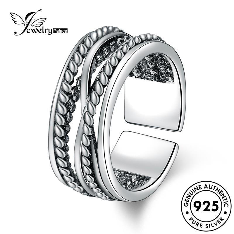 Jewelrypalace Asli Kepang925 Cincin Wanita Tali Putar Vintage Perak R191