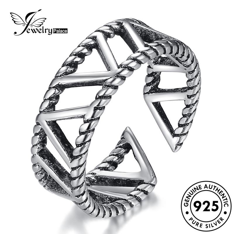 Jewelrypalace Cincin925 Perak Asli Simple Wanita Geometri R246