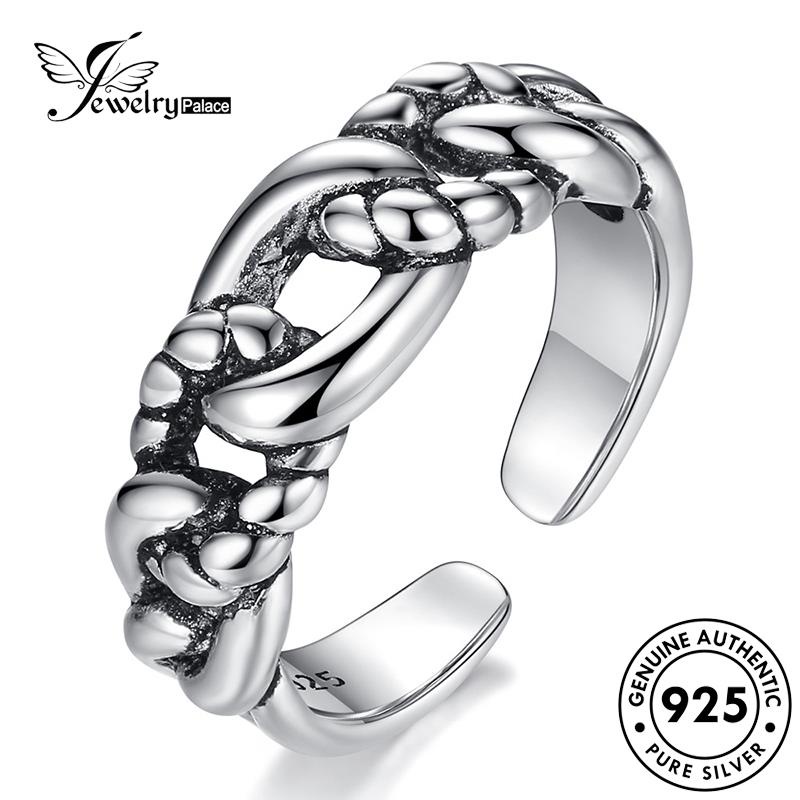 Tempat Perhiasan Wanita Rantai925 Cincin Perak Vintage Asli R293