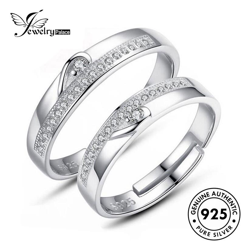 Jewelrypalace Moissanite Berlian Fashion925 Couple Asli Cincin Perak R308