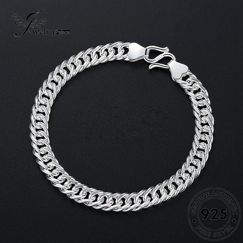 Jewelrypalace Kepribadian925 Pria Perak Asli Gelang Rantai B18