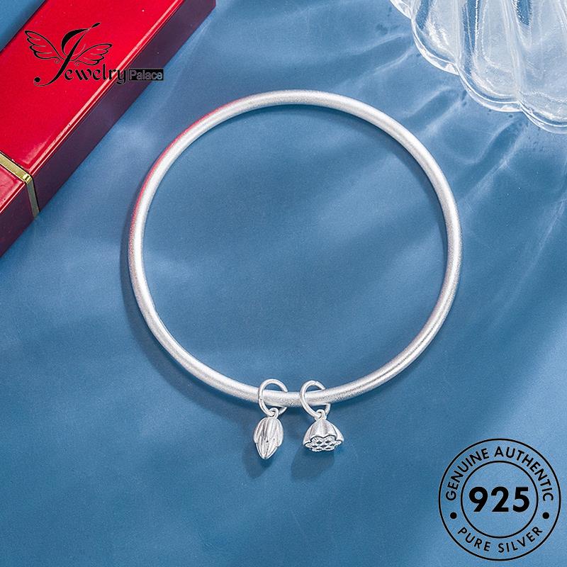 Jewelrypalace Gelang Perak Lotus925 Sandblasting Wanita Asli B234