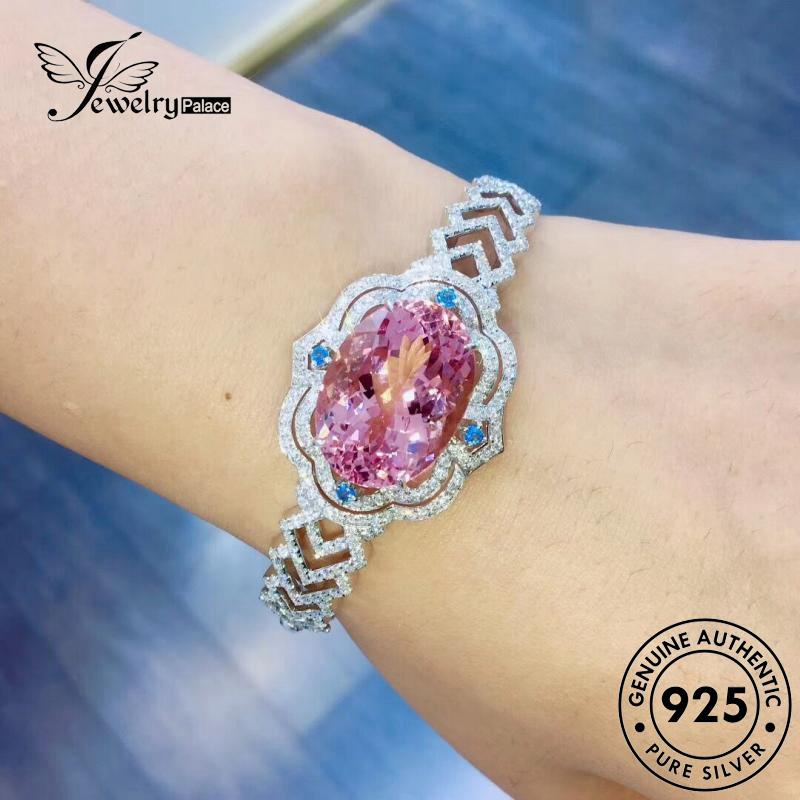 Jewelrypalace Pink Berlian Wanita Perak Kristal925 Persegi Asli Gelang B290