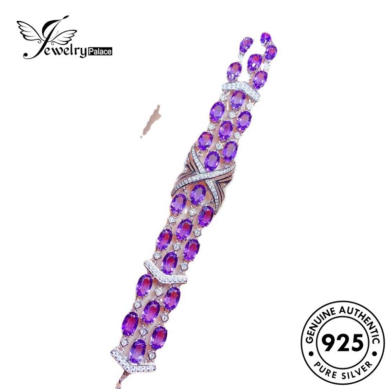 Jewelrypalace Gelang925 Asli Wanita Amethyst Olive Bentuk Perak B519