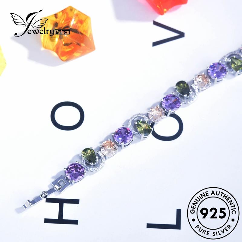 Jewelrypalace Gelang Perak Amethyst Original Wanita Olive925Bentuk B536