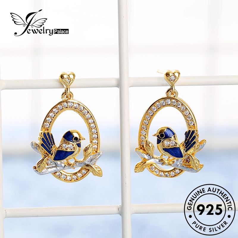 Jewelrypalace Berlian Moissanite Wanita Asli Anting Perak Burung Pipit925 Stud E46