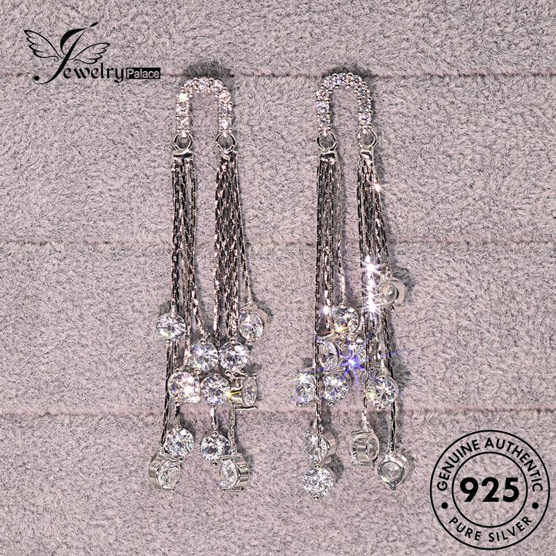 Jewelrypalace Stud Wanita Asli Anting Berlian925 Rumbai Perak Moissanite E622