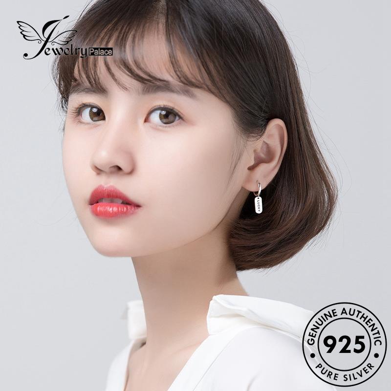 Jewelrypalace925 Tag Anting Hoop Lucky Original Perak Wanita E713