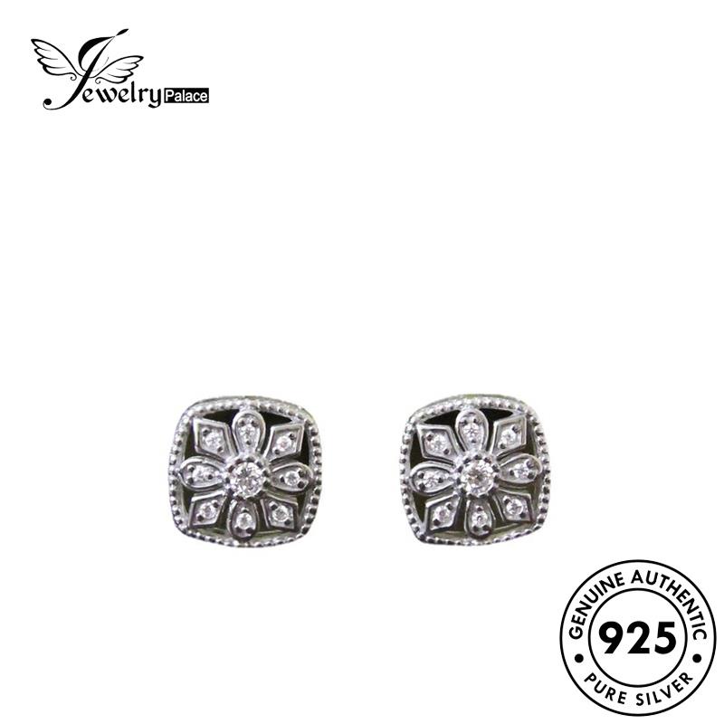 Jewelrypalace Asli925 Stud Wanita Moissanite Perak Snowflake Anting Berlian E752