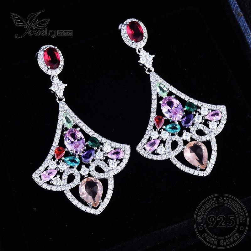 Jewelrypalace Sektor Wanita Emas Pink Anting Kristal Berlian Stud Perak925 Asli E838