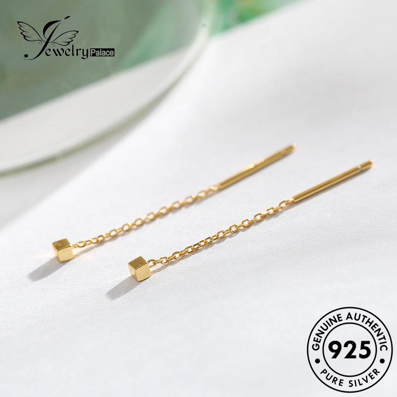 Jewelrypalace Emas Asli Kubus Kecil925 Anting Perak Wanita Stud E901