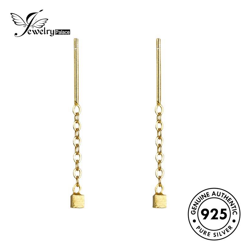 Jewelrypalace Emas Asli Kubus Kecil925 Anting Perak Wanita Stud E901