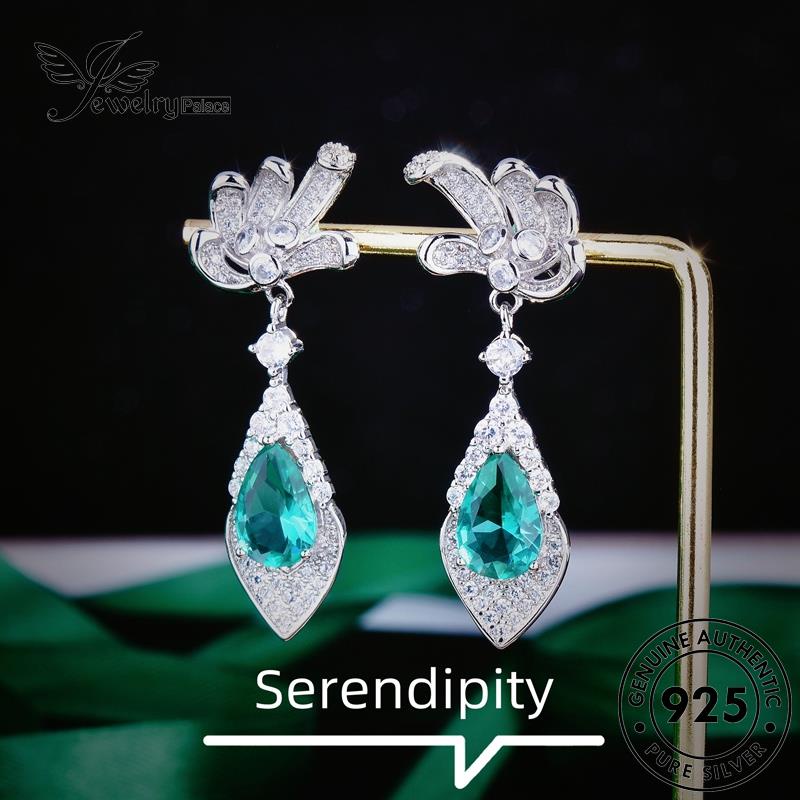 Jewelrypalace Stud Kaktus Wanita Anting Perak Asli925 Emerald E1196