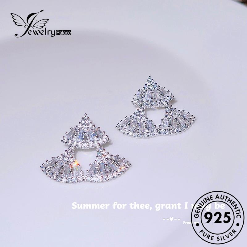 Jewelrypalace Wanita Stud Asli Berlian Kipas Moissanite Anting Perak925 E1243