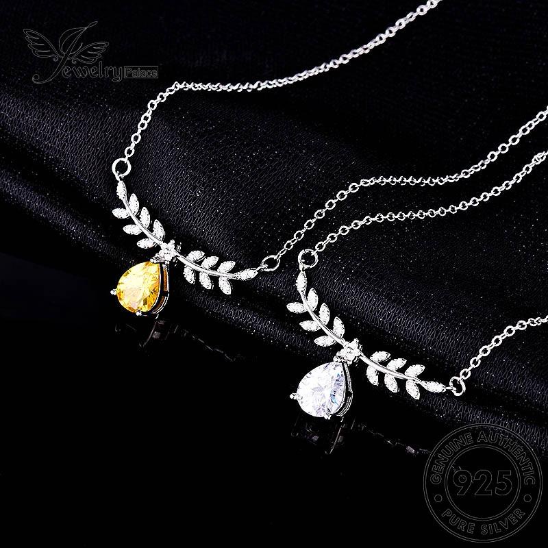 Jewelrypalace Citrine Fashion Kalung Perak Wanita Drop Original925 N314